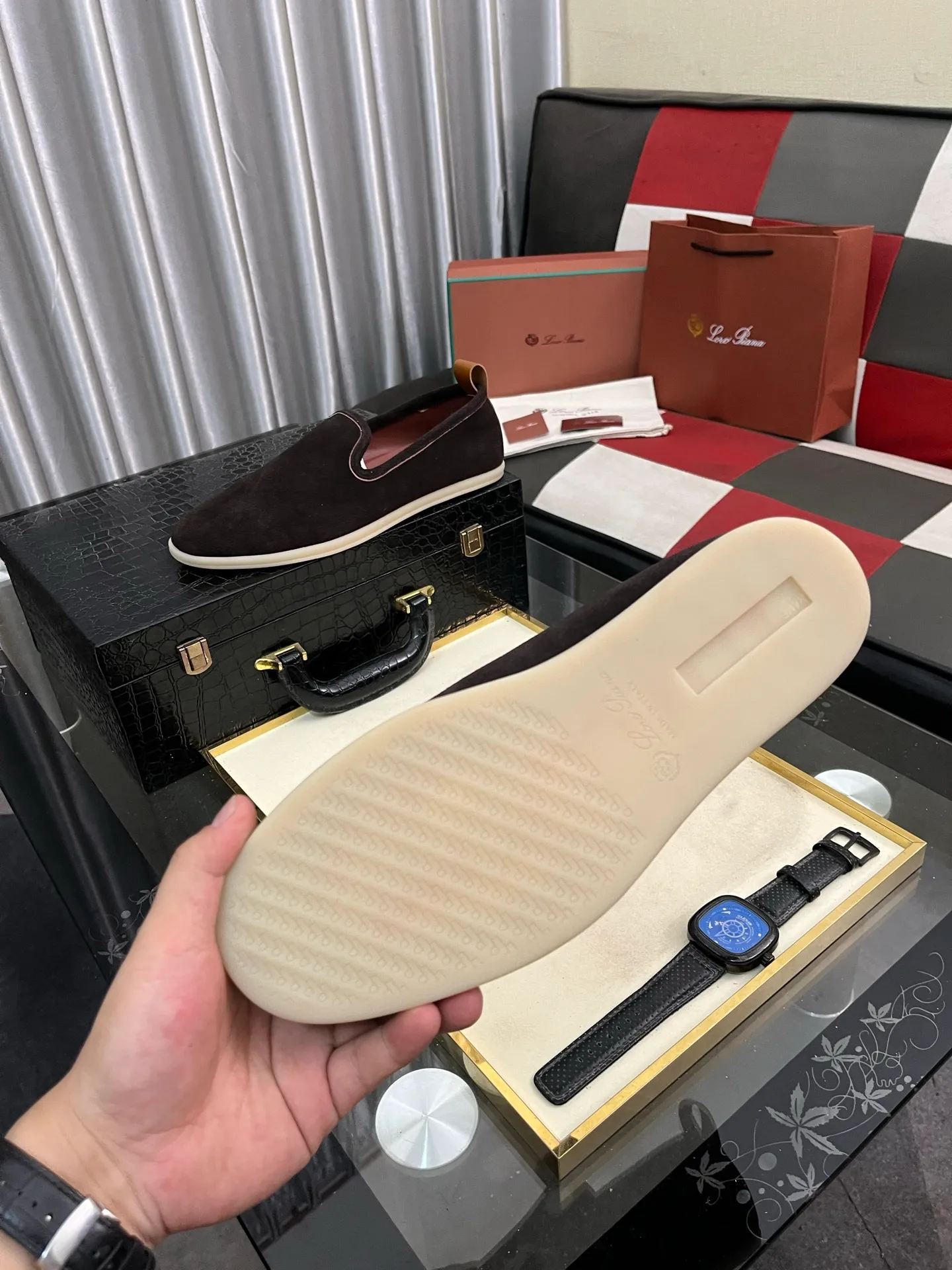 Men's men's shoes 💰420⌚️⌚️Loro*Piana pure original 2023 soft and comfortable LP deerskin flat casual star same style slip-on Loft men's shoes size 38-44